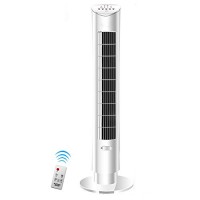 Vertical floor fan Air conditioner fan Household Timing Fragrance Leafless Silent fan Intelligent remote control Evaporative coolers-White - B07DXZDZSH